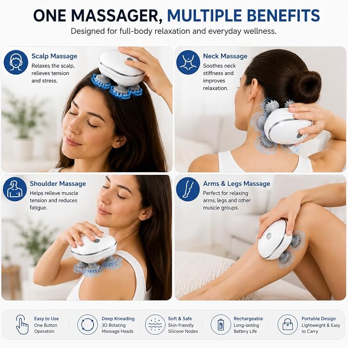 💆 Rechargeable Waterproof Scalp Massager™ – Relax, Refresh & Rejuvenate
