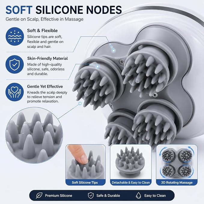 💆 Rechargeable Waterproof Scalp Massager™ – Relax, Refresh & Rejuvenate