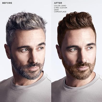 Men's Hair Mustache & Beard Dye for Gray Hair Coverage - Natural Black Color in 5 Minutes, Easy Application Shampoo for Facial Hair 120ml each pack of2